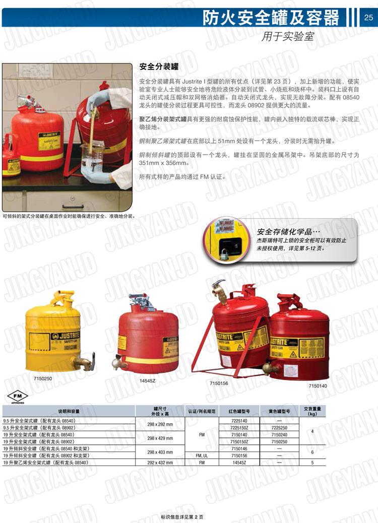 JUSTRITE，美國(guó)杰斯瑞特，justriteI型安全罐,柴油汽油存放罐，酒精松香水安全存儲(chǔ)罐，防火安全罐，防爆安全罐