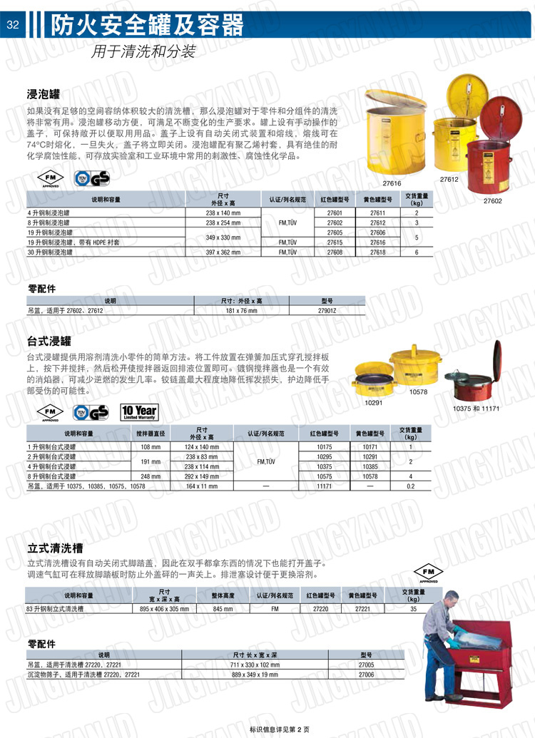 美國(guó)杰斯瑞特，justrite，臺(tái)式浸泡罐，立式清洗槽，清洗罐