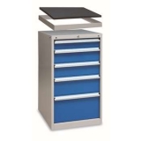 單軌工具柜帶頂框565×580×1000mm(5抽屜帶頂框50mm高)，XB90AN-5SG